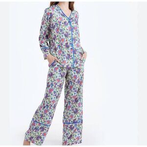 NWT Summersalt The Cloud 9 Silky Pajama Set Plus Sz 2XL White Floral Wide‎ Leg